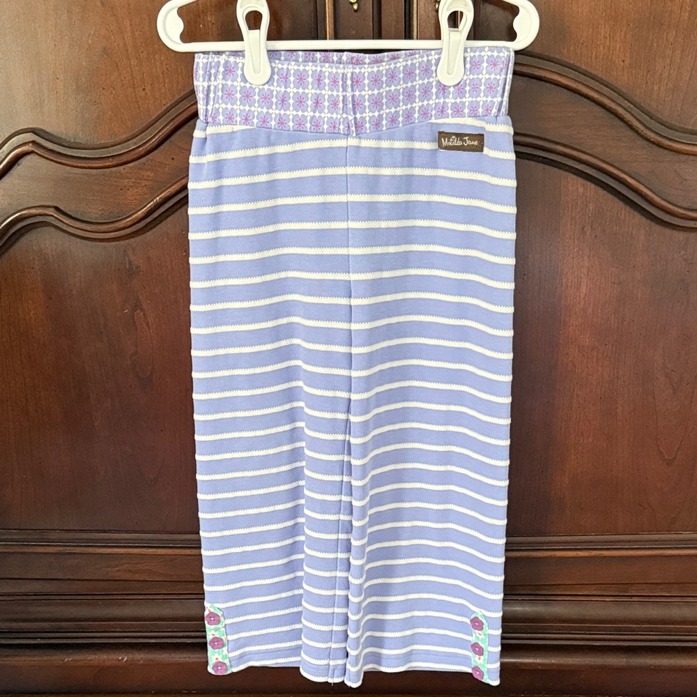 Matilda Jane Lilac Stripe Knit Crop Pants Girls 4
